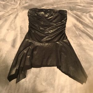 Silver glittery tube top club top